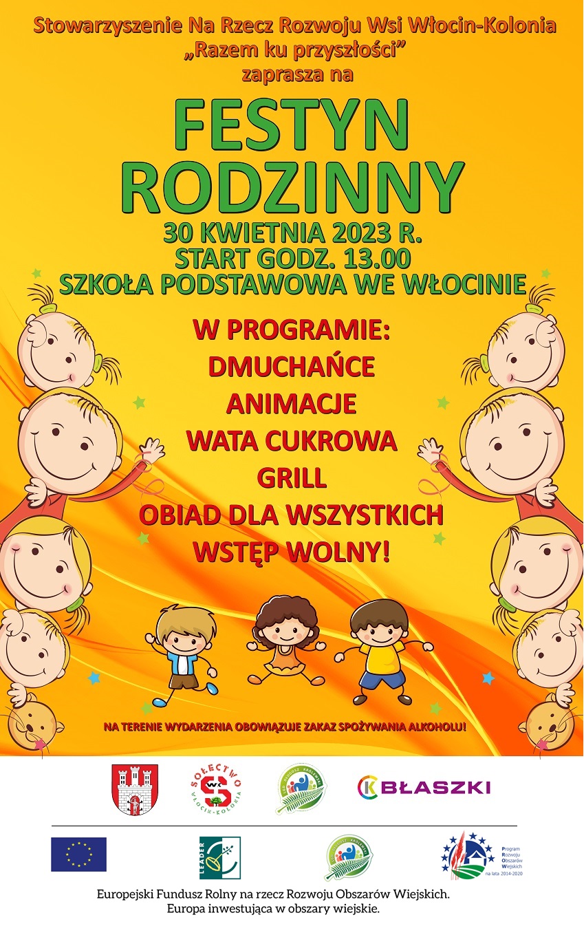 Festyn rodzinny we Włocinie 30 kwietnia 2023 r. godz. 13.00