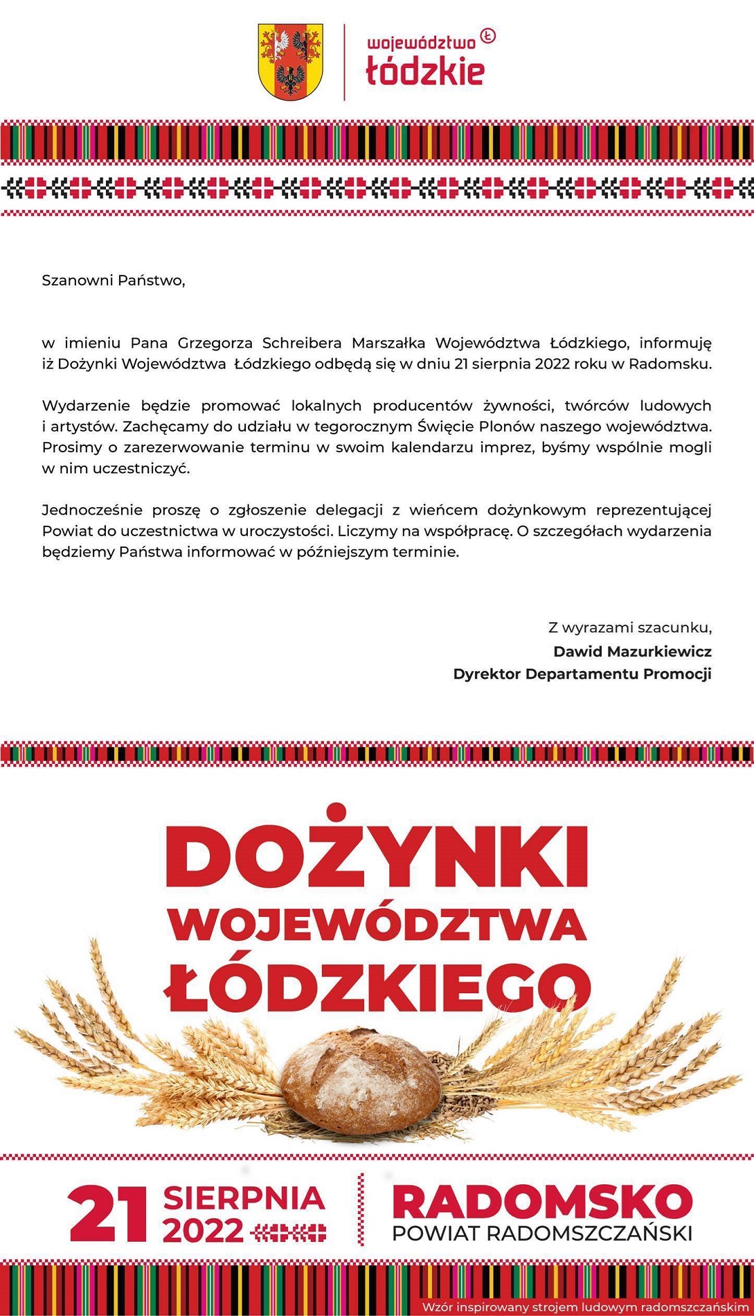 Dożynki Województwa Łódzkiego - Radomsko 21 sierpnia 2022