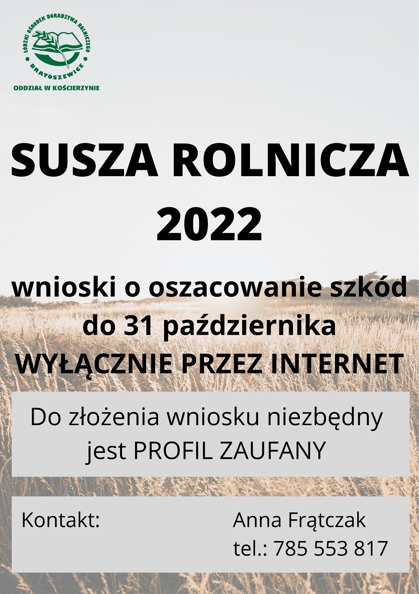 Plakat informacyjny - Susza rolnicza 2022