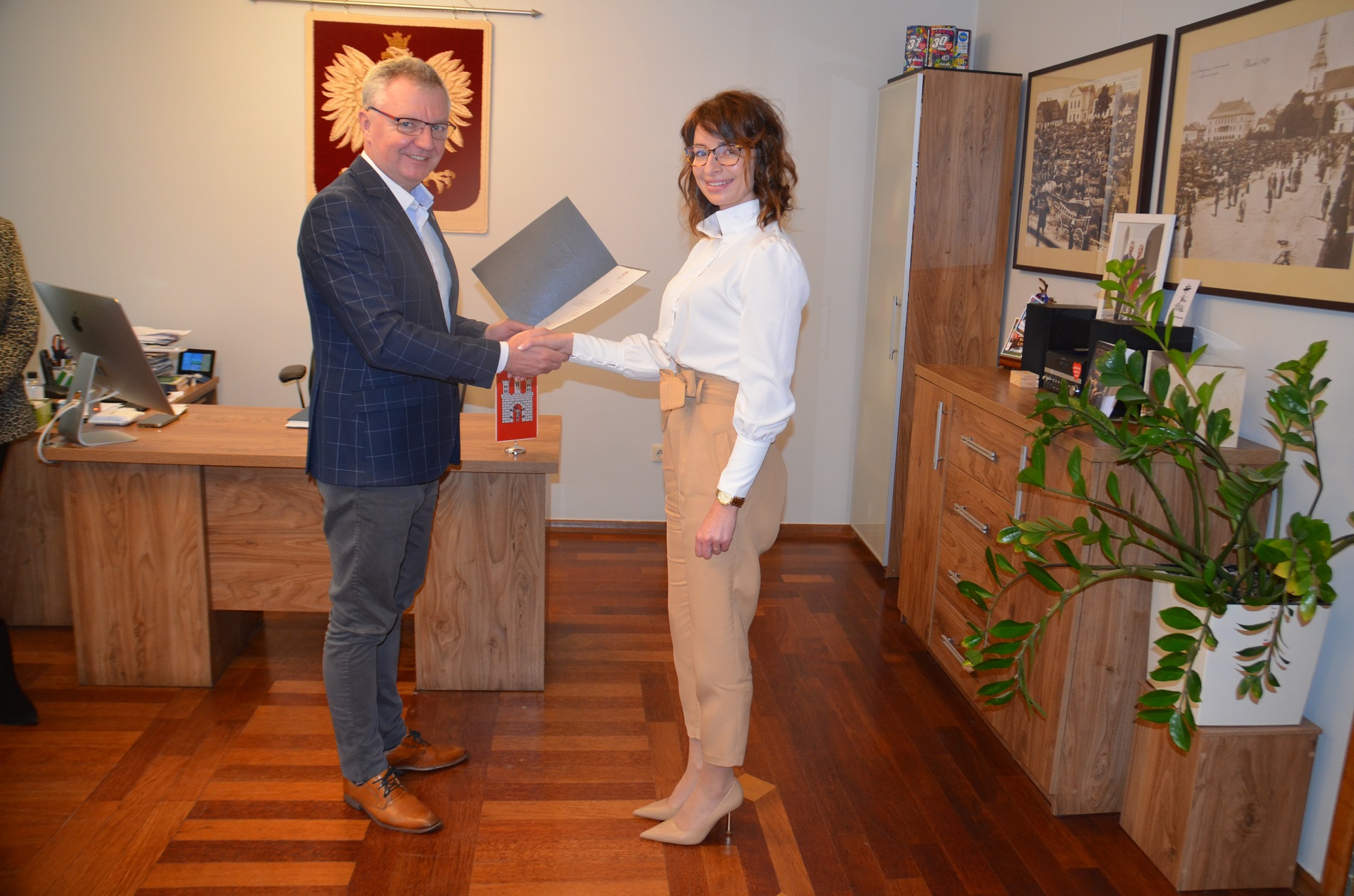 Burmistrz Błaszek oraz nowa Dyrektor MOPS w Błaszkach